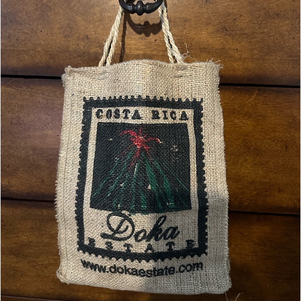 Burlap coffee bag. Costa Rica, Doka estate.